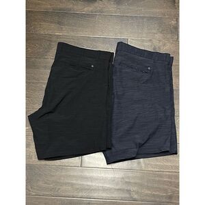 Burnside Shorts Mens 40 Hybrid Board Shorts Swim Surf Navy, Black Striped‎